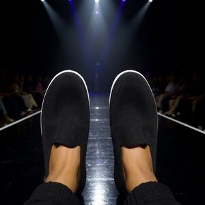 Black Slip-On Athletic Shoes